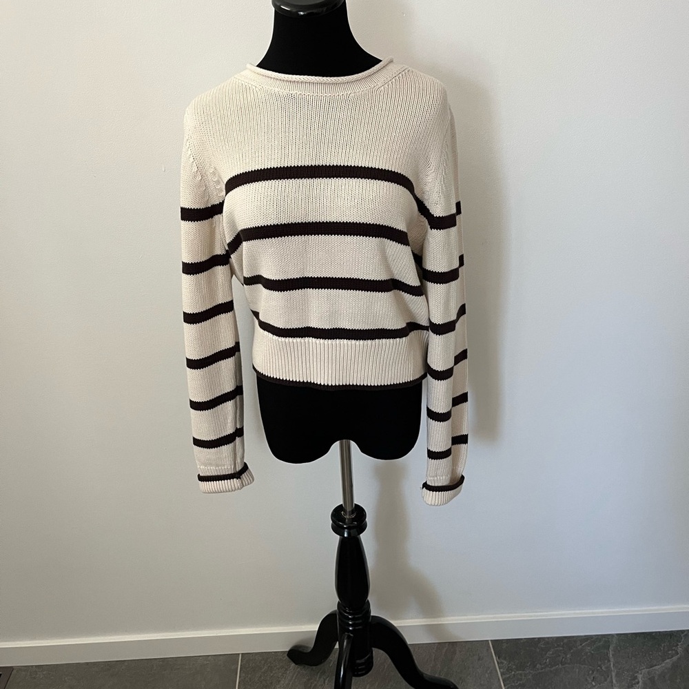 GAP Crewneck Sweater - Cream and Blown Stripes